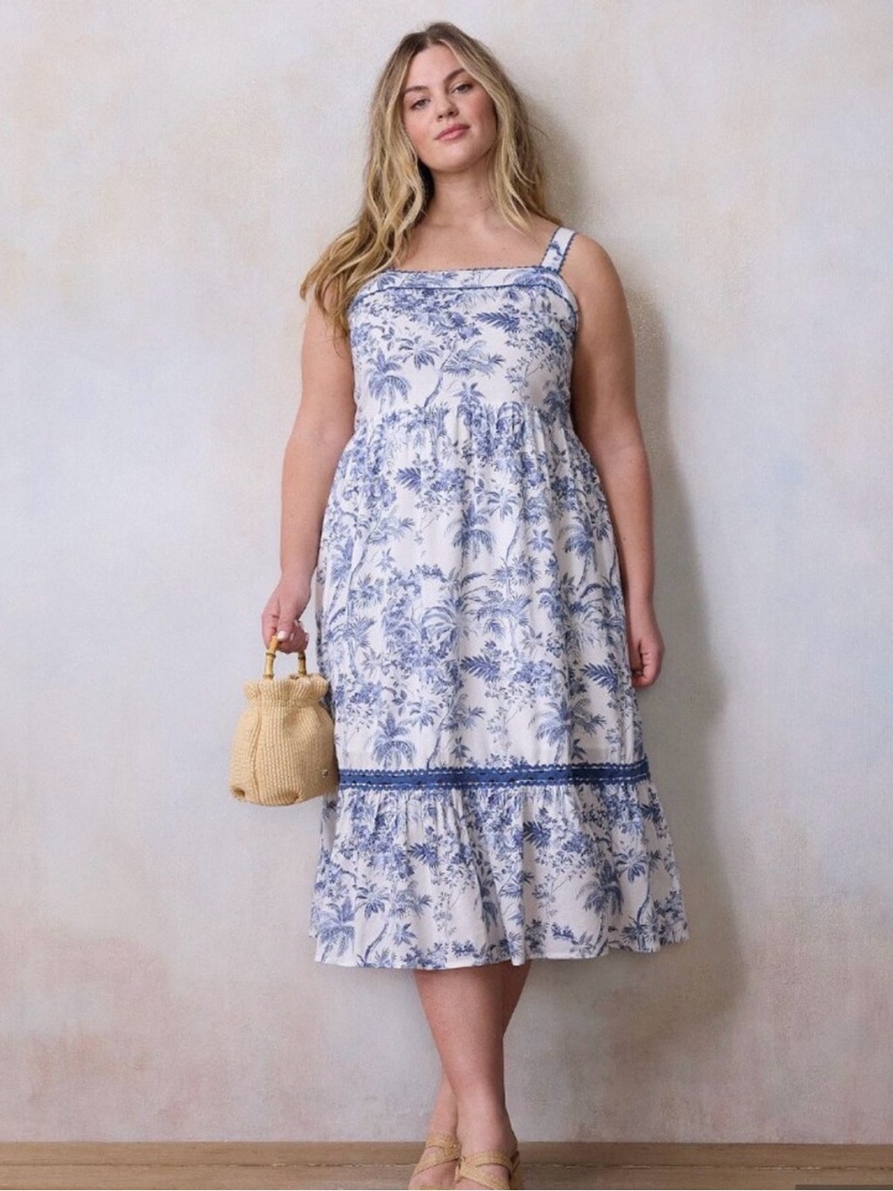 Blue/White Tropical Lauren Conrad Dress